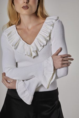 Blusa Decote V Babados Urano